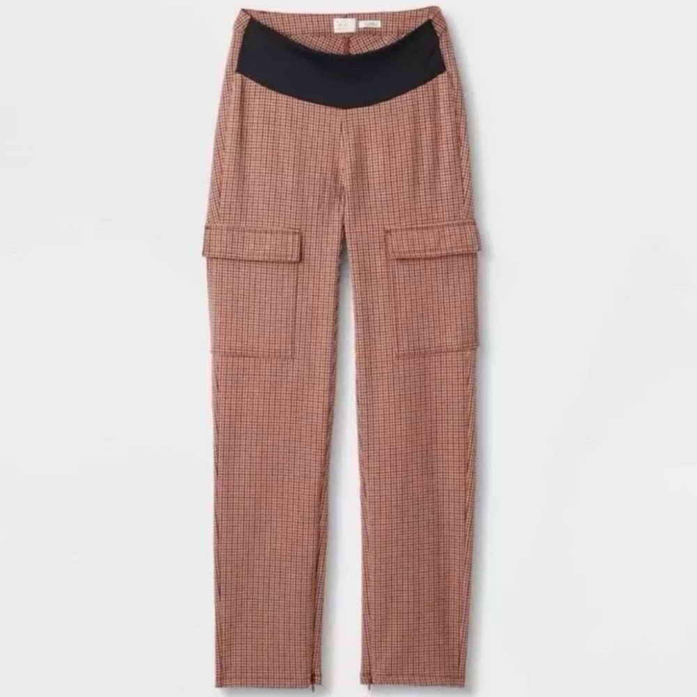 Brown A NEW DAY women's adaptive stretch front cargo pocket pants w/ zipper legs